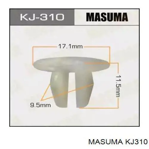Пістон (кліп) кріплення підкрилки переднього крила Masuma KJ310 ціна, від 0.67 USD
