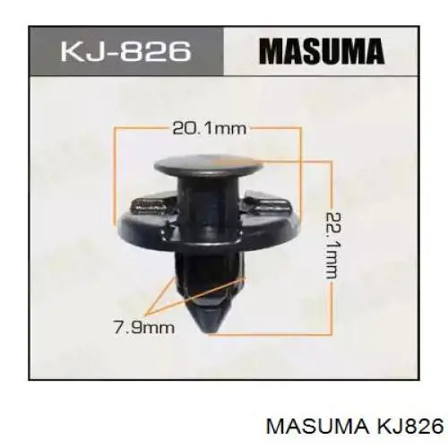 Пістон (кліп) кріплення підкрилки переднього крила Masuma KJ826 ціна, від 0.49 USD