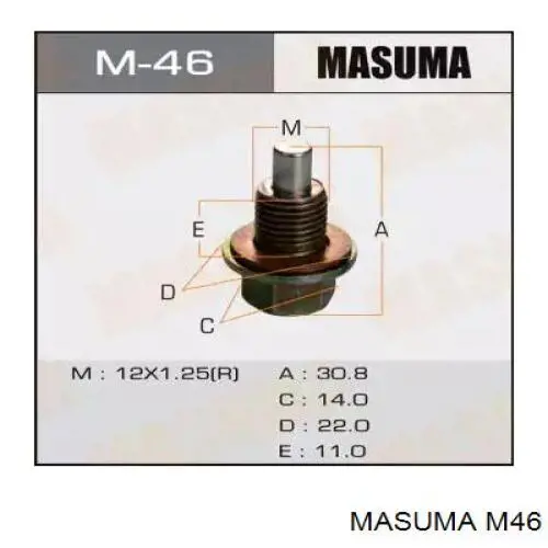 Пробка піддона двигуна Masuma M46 ціна, від 2.04 USD
