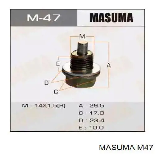 Купити M47 Masuma Пробка піддона двигуна