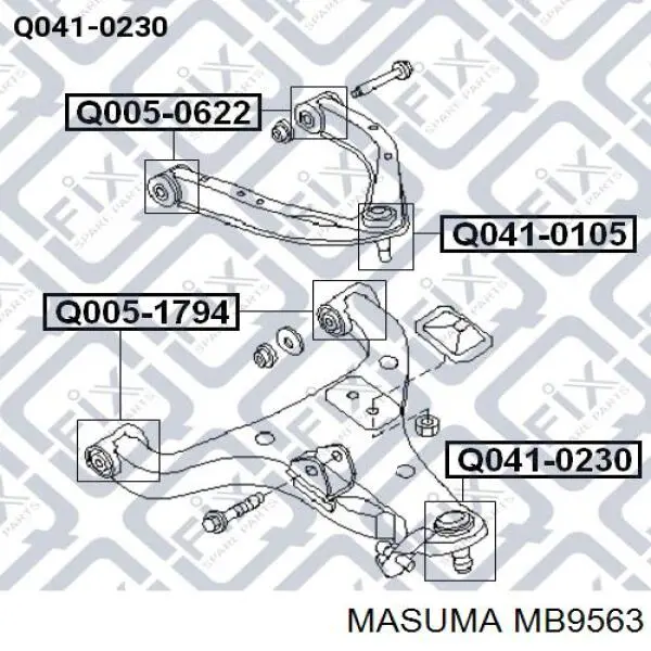 MB9563 Masuma Балансир підвіски задній правий