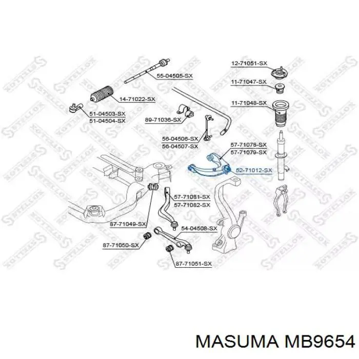 Кульова опора, верхня Masuma MB9654 ціна, від 10.52 USD