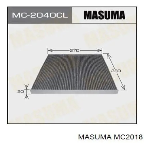 MC2018 Masuma Внутрішньосалонний фільтр