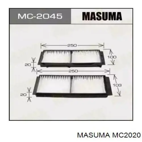 Фільтр повітряний обігрівача Masuma MC2020 ціна, від 5.40 USD