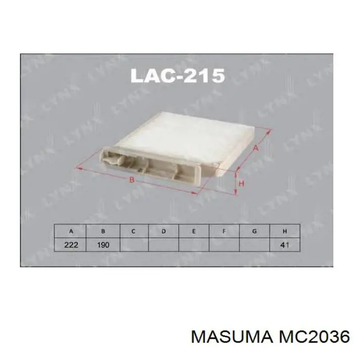 Фільтр салону MC2036 Masuma