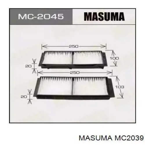 Фільтр повітряний обігрівача Masuma MC2039 ціна, від 4.50 USD