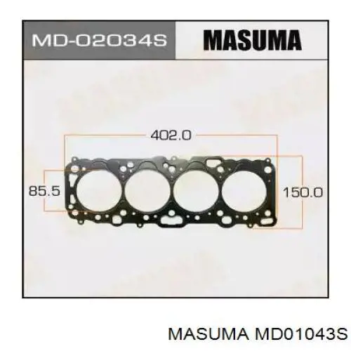 MD01043S Masuma прокладка головки блока циліндрів (гбц)