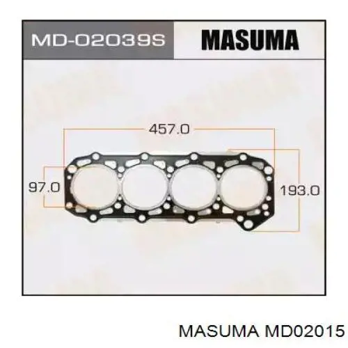 MD02015 Masuma прокладка головки блока циліндрів (гбц)