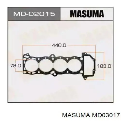 MD03017 Masuma прокладка головки блока циліндрів (гбц)