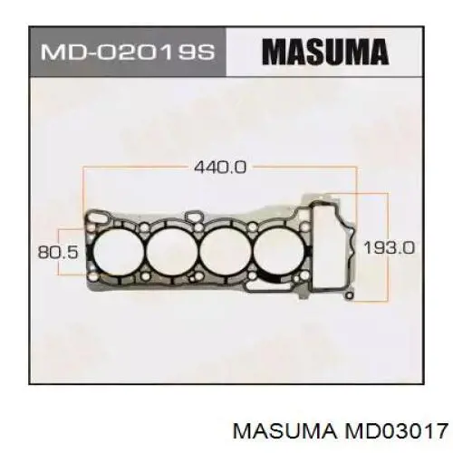Прокладка ГБЦ MD03017 Masuma