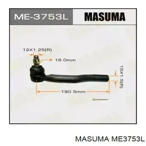 ME3753L Masuma Зовнішній наконечник рульової тяги