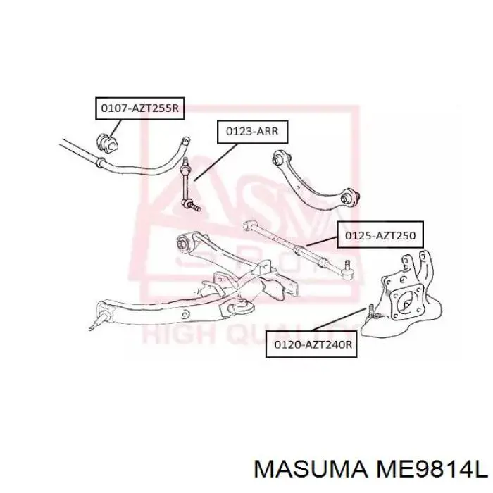 ME9814L Masuma тяга поперечна задньої підвіски
