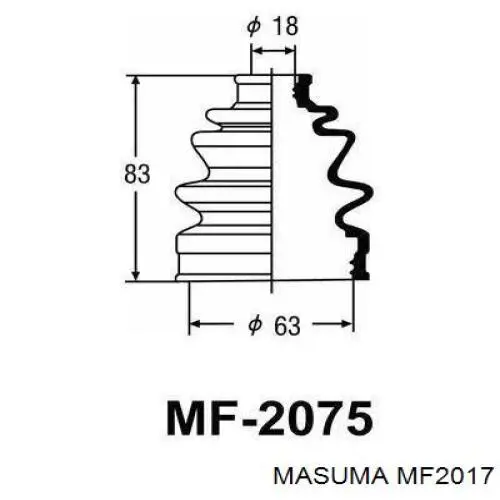 Пильник ШРУСа зовнішній, передній піввісі MF2017 Masuma