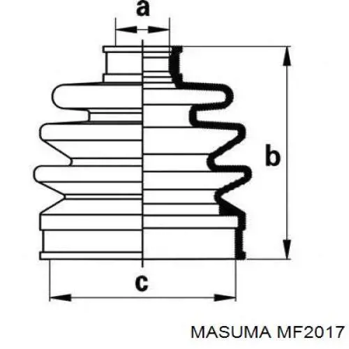 MF2017 Masuma Пильник ШРУСа зовнішній, передній піввісі