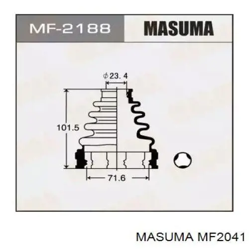 Пильник шарніра кутових швидкостей зовнішній передній Masuma MF2041 ціна, від 6.37 USD
