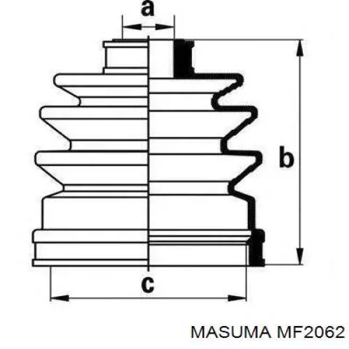 MF2062 Masuma пильник шруса внутрішній, передній піввісі