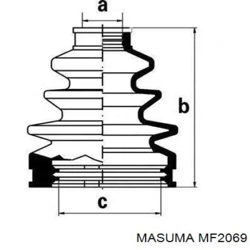 Пильник ШРКШа зовнішній, задньої піввісі MF2069 Masuma