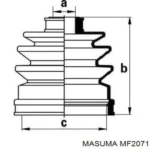 Пильник гранати внутрішній, передній півосі Masuma MF2071 ціна, від 6.24 USD
