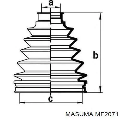 MF2071 Masuma пильник шруса внутрішній, передній піввісі