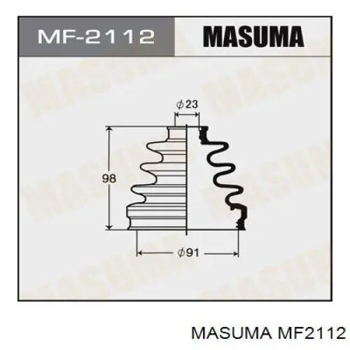 MF2112 Masuma Пильник ШРУСа зовнішній, передній піввісі