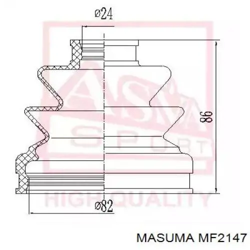 Пильник ШРУСа внутрішній MF2147 Masuma