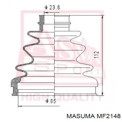 MF2148 Masuma пильник шруса зовнішній, передній піввісі