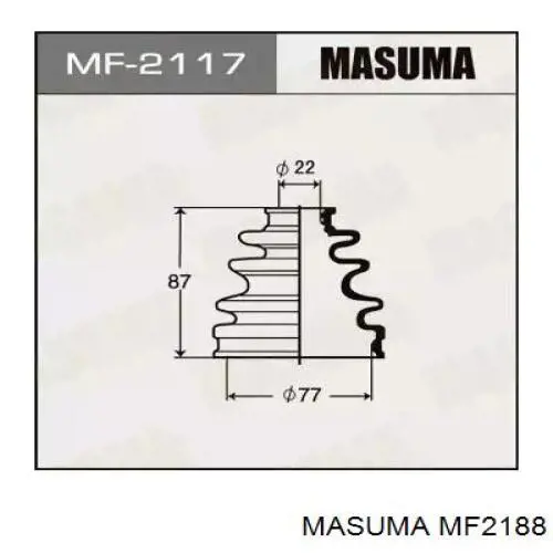 Пильник ШРУСа внутрішній, передній піввісі MASUMA MF2188