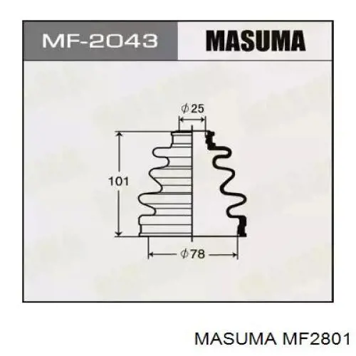 Пильник ШРУСа внутрішній, передній піввісі MF2801 Masuma