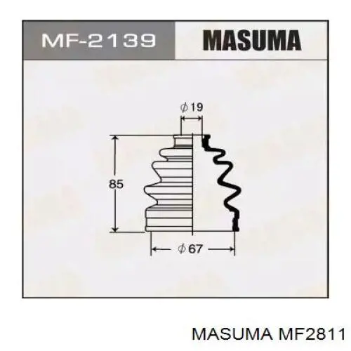 MF2811 Masuma Пильник ШРУСа зовнішній, передній піввісі