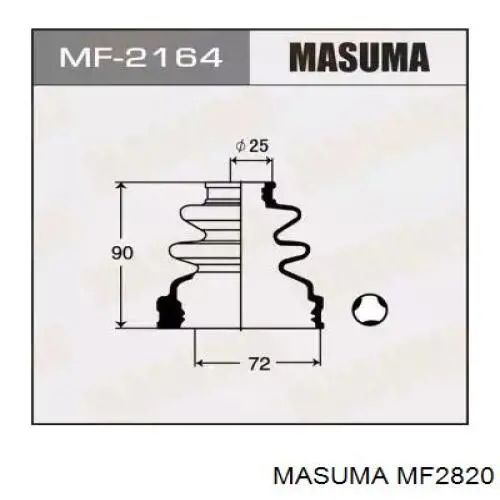 Пильник ШРУСа внутрішній, передній піввісі MF2820 Masuma