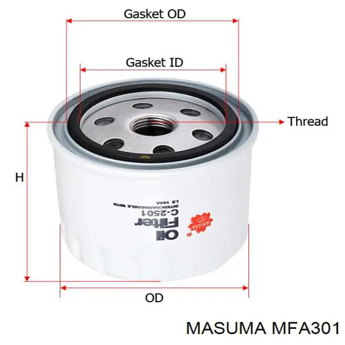 MFA301 Masuma Повітряний фільтр двигуна