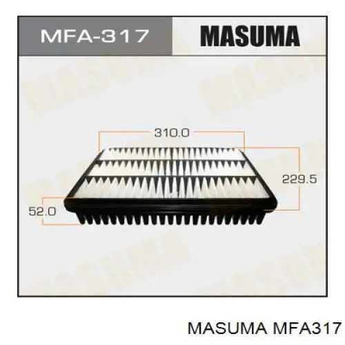 MFA317 Masuma Повітряний фільтр двигуна
