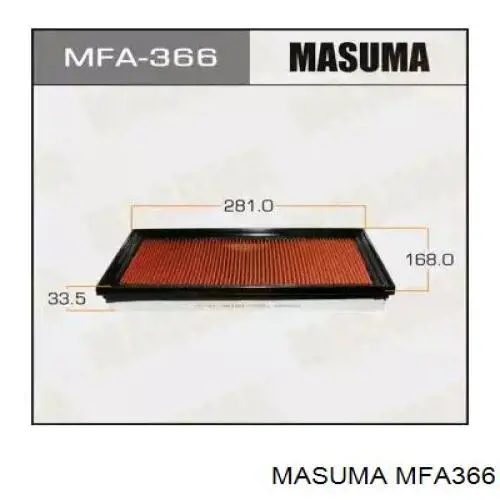 Елемент повітряного фільтра Masuma MFA366 ціна, від 5.47 USD
