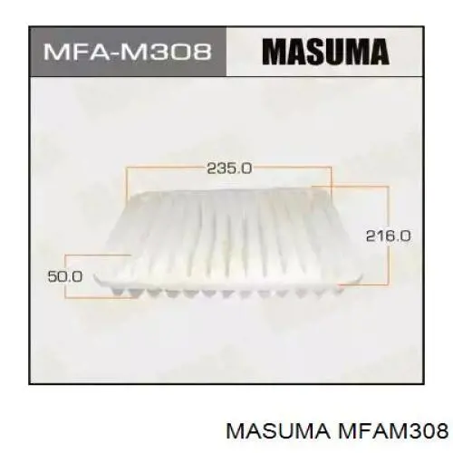 Елемент повітряного фільтра Masuma MFAM308 ціна, від 5.65 USD