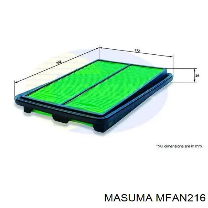 Повітряний фільтр MFAN216 Masuma