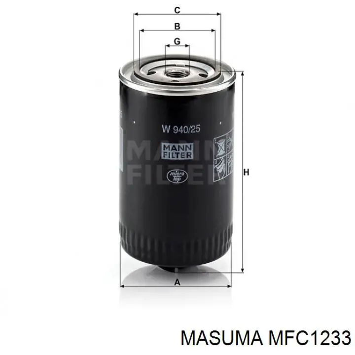 MFC1233 Masuma Фільтр масла
