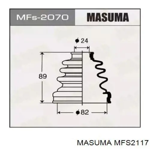 Пильовики шарнірів кутових швидкостей передніх, комплект MFS2117 MASUMA