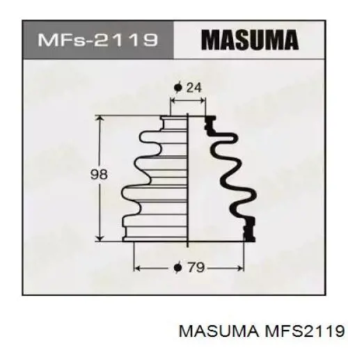Пильник шарніра кутових швидкостей зовнішній передній Masuma MFS2119 ціна, від 6.91 USD