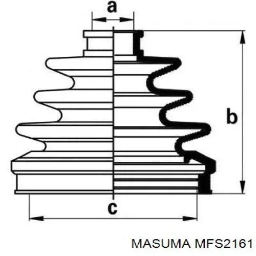 Пильник ШРУСа зовнішній MFS2161 Masuma