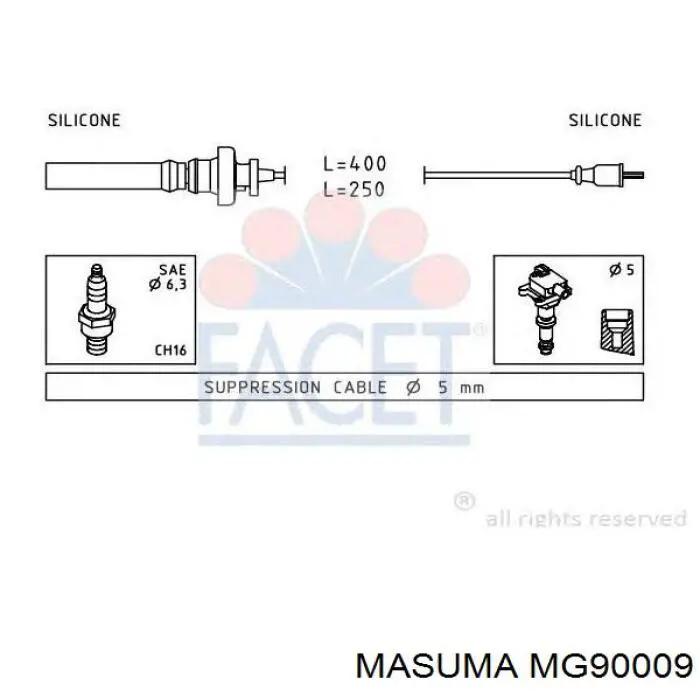 Купити MG90009 Masuma Провід високовольтні, комплект