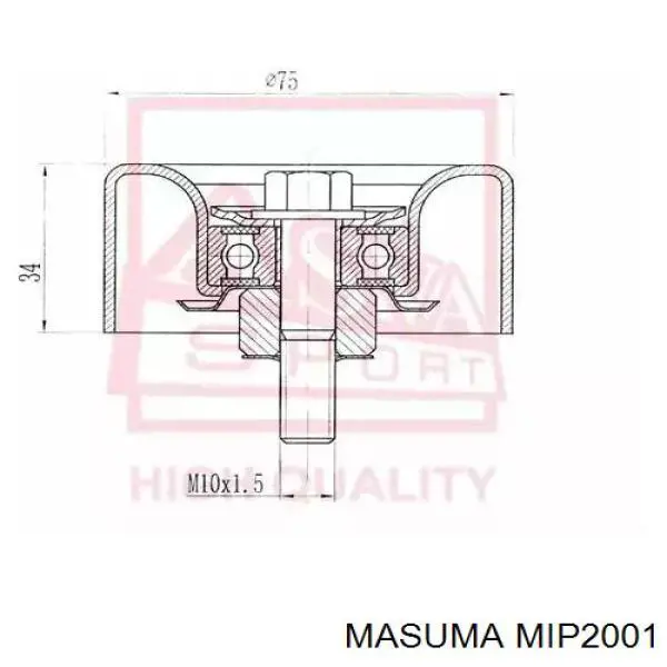 Купити MIP2001 Masuma Ролик приводного ременя, паразитний