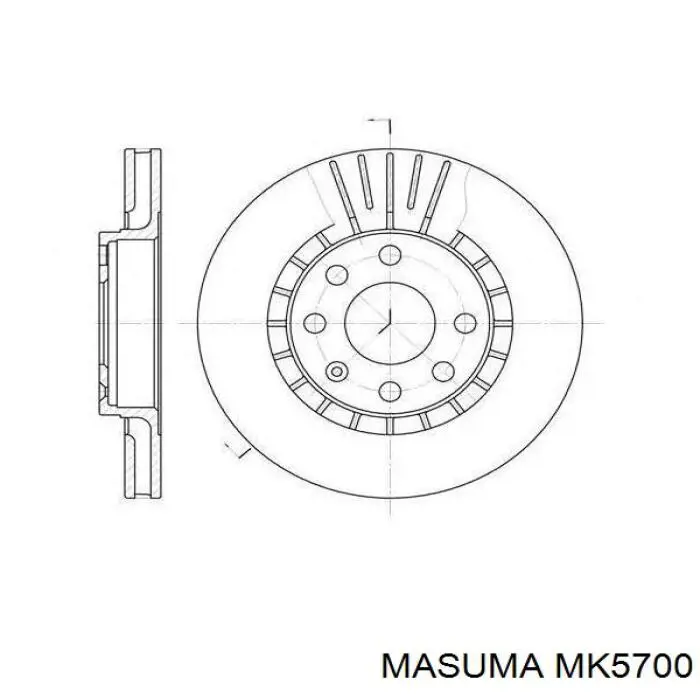 Колодки стоянкового гальма Masuma MK5700