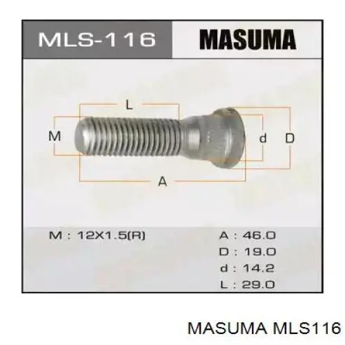 MLS116 Masuma Болт кріплення колеса передній
