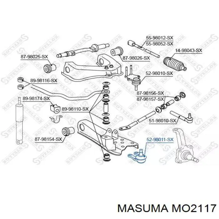 Кульова опора, нижня MO2117 Masuma