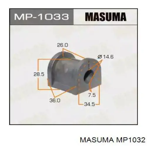 Втулка стабілізатора заднього MP1032 Masuma
