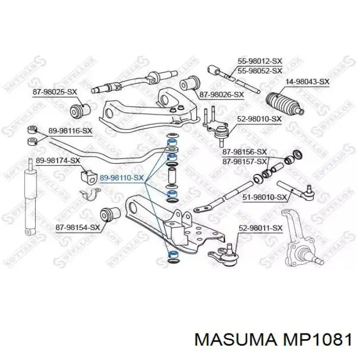 Купити MP1081 Masuma Подушка стабілізатора передня