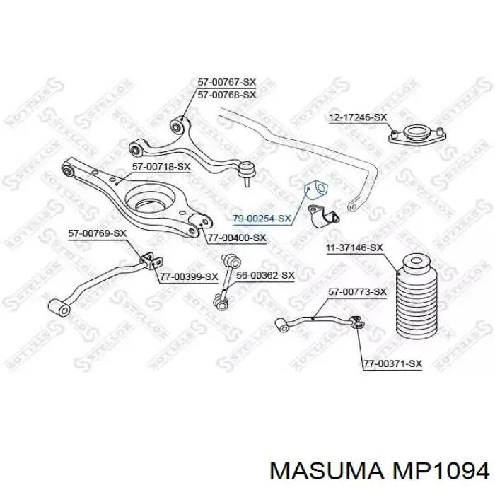 Втулка стабілізатора заднього MP1094 Masuma