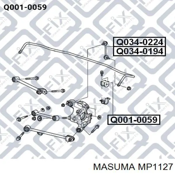 MP1127 Masuma втулка стабілізатора заднього
