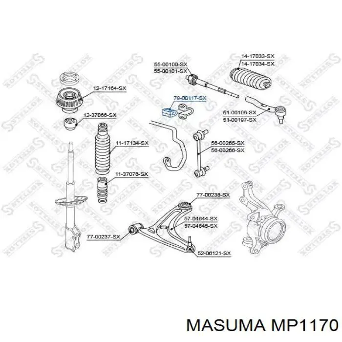Подушка стабілізатора Masuma MP1170 ціна, від 2.79 USD