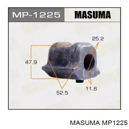 Втулка стабілізатора переднього, ліва Masuma MP1225 ціна, від 6.51 USD